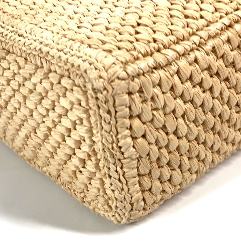 LOEWE Logo Standard Vertical Bag Shoulder Tote Raffia Beige Brown - Picture 7 of 15